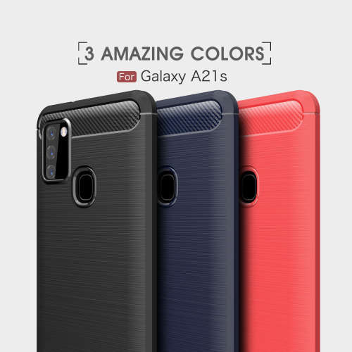 Carbon fiber shockproof Drawing Tec Armor case for for Samsung A21s