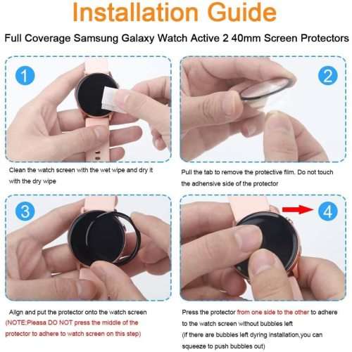 Full Curved Edge Screen Protector Compatible with Samsung Galaxy Watch Active 2 40mm