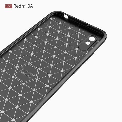 Carbon Fibre TPU Silicone Gel Case Edge Protection Phone Cover For Redmi 9A