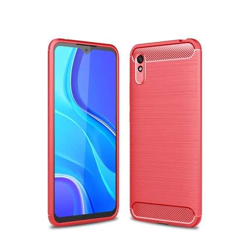Carbon Fibre TPU Silicone Gel Case Edge Protection Phone Cover For Redmi 9A