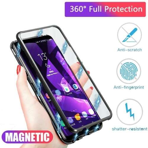 Magnetic Clear Double-Sided Tempered Glass Adsorption Cover Case For Samsung A32 5G Edition