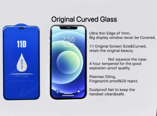Premium Amazing 11D Full Curved Tempered Glass and Camera Lens Protector for iPhone 12 Pro