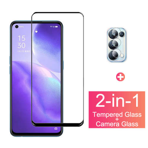 Full Curved Tempered Glass and Camera Lens Tempered Glass for Oppo Reno5 5G