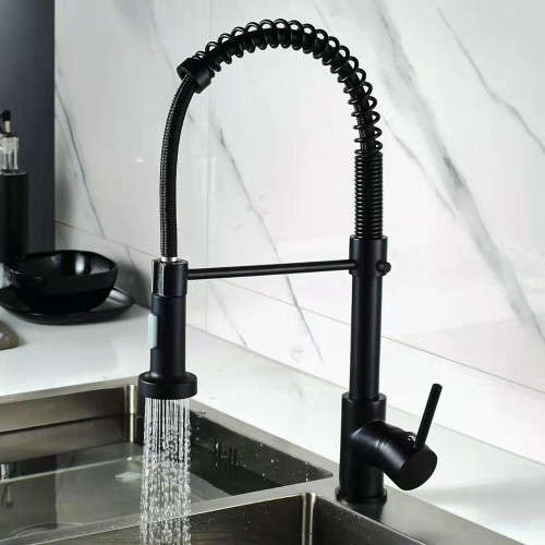 Kitchen faucets single handle single lever pull down sprayer spring litchen sink mixer