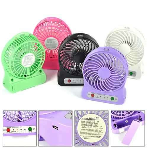 Rechargeable travel handy usb desk fan