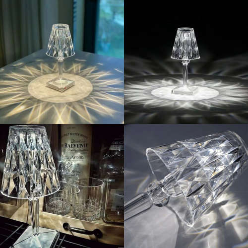 Crystal table lamp touch remote control nightstand lamp