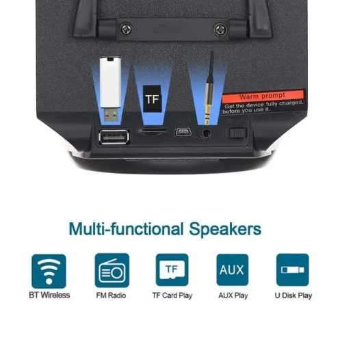 Portable wireless bluetooth speaker with FM radio