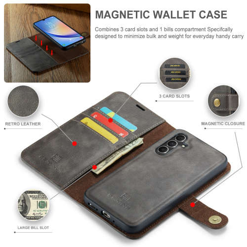 Detachable wallet leather case shockproof case for Samsung A34 Samsung Galaxy A34