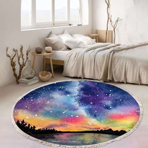 Nordic Style round cotton carpet mat 150cm BY32