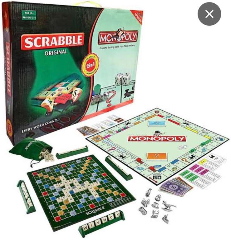 2in1 board game Monopoly and Scrabble game