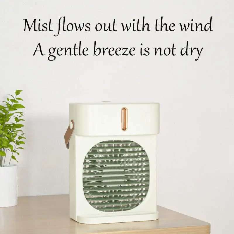 Double-spray humidification water cooling rechargeable fan