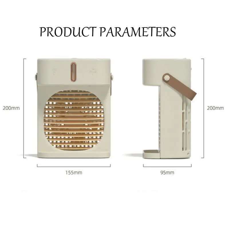 Double-spray humidification water cooling rechargeable fan