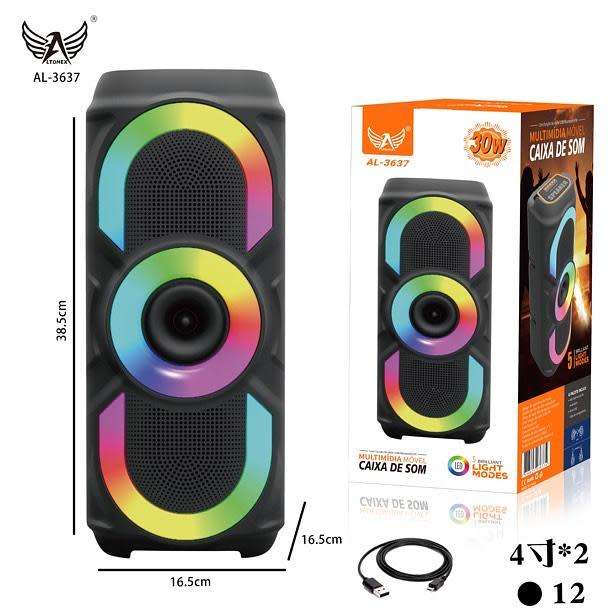 Extra Bass RGB LED Light Bluetooth Speaker with FM Radio