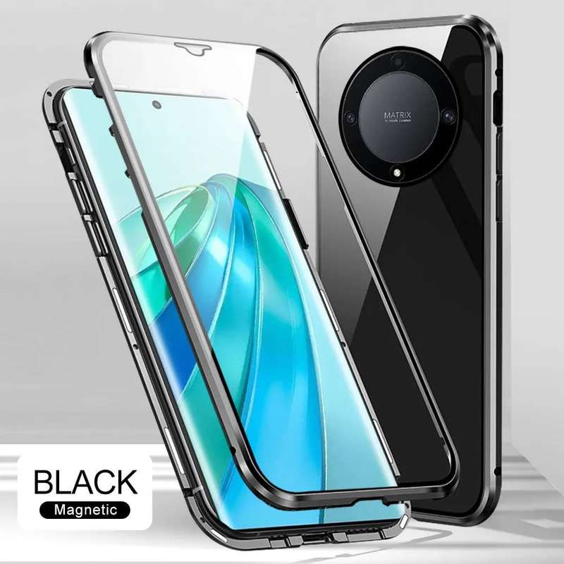 Magnetic tempered glass adsorption cover case for Honor X9b
