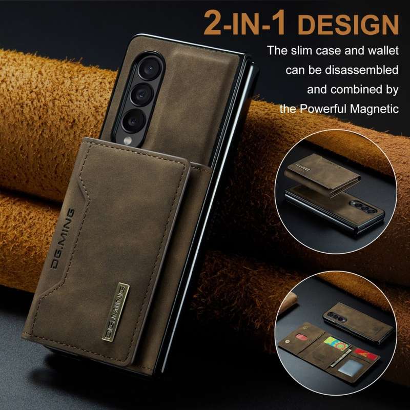 Leather shoulder strap phone case for Samsung Z Fold3 Z Fold4 Z Fold5