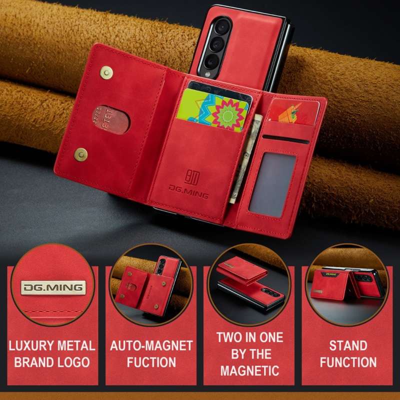 Leather shoulder strap phone case for Samsung Z Fold3 Z Fold4 Z Fold5