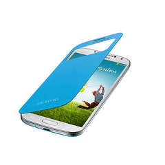 Flip Cover for Samsung S4 in blue (S-View) FREE SCREEN GUARD