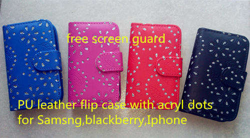 Samsung, blackberry,I phone fashion flip case with free screen guard