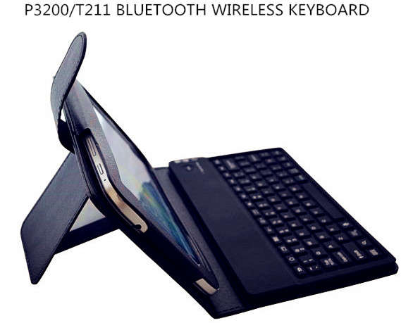 Samsung galaxy tab 3 7.0 P3200/T211 or tab4 10.1 Bluetooth Keyboard Case With Stand+free stylus pen