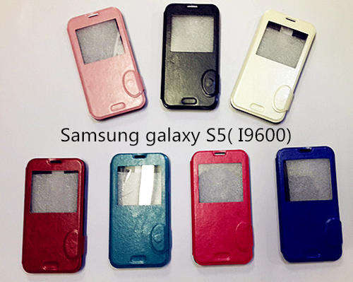 PU leather Samsung galaxy S5 (I9600)or galaxy s5 mini G800 flip case+Free screen guard