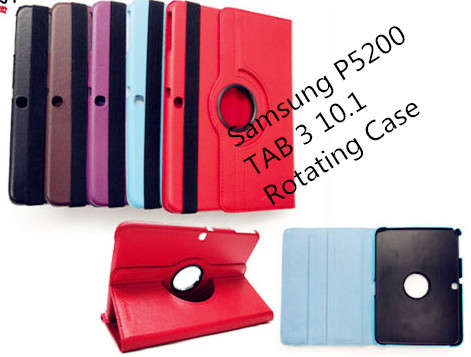 Samsung TAB 3 P5200/5210, 10.1"  Case Â5 colors Swivel Rotating Cover+free screen guard or stylus