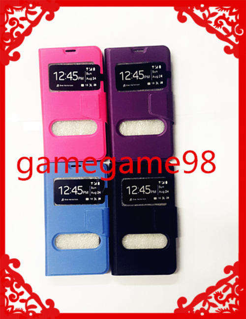 Luxury leather FLIP cover CASE s-view with stand for Sony Xperia E4g E2003, E2006, E2053