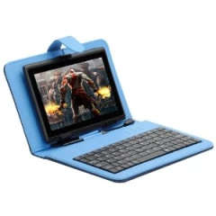 Micro USB Keyboard Woven Pattern Case for 7 inch Tablet PC(pink or blue or purple) 3 colours