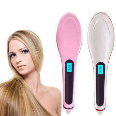 Hair Straightening Brush with variable Temp Settings & LCD -  - Straight hair in Minutes