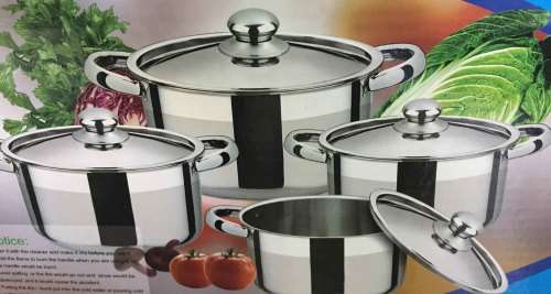 8Pcs High Quality Stainless Cooking Pot  Sets with SS Cover