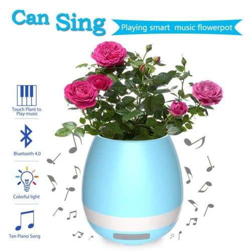 Music Flowerpot, Smart Bluetooth Speaker Plant Pots Indoor with Wireless Touch