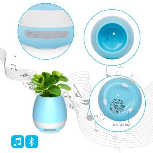 Music Flowerpot, Smart Bluetooth Speaker Plant Pots Indoor with Wireless Touch