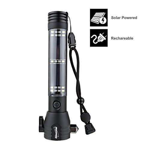 Multi-functional Flashlight USB Rechargeable Torch Solar Powered Torch Handheld Waterproof