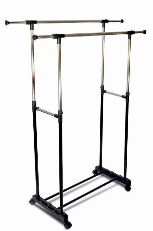 Double Layer Cloths Hanging Rail Rack