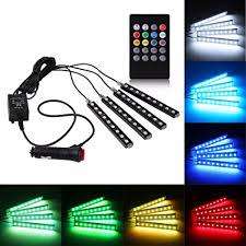 Car Voice-Activated LED Foot Light Strip Bar, Interior Decorative Colorful Atmosphere Lamp
