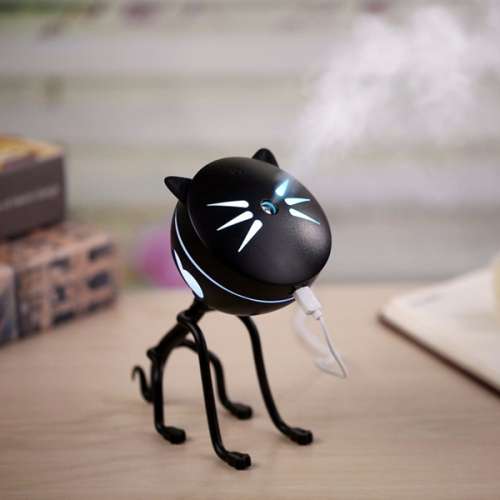 Novelty Cat Mini Air Humidifier Oil Essential Aroma Diffuser Mist Maker Fogger USB Night Light -