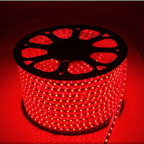 220V 100M Flexible 5050 SMD Led Strip Light- Red  ( with 5pcs plug as gift)