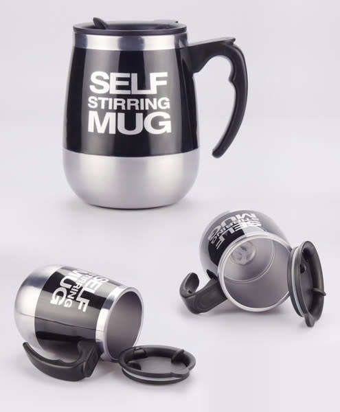 Battery Operated Stainless Steel Self Stirring Mug Skidproof coffee cup