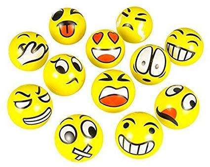 Assorted Style 12pcs/lot Emoji Novelty squishy stress balls