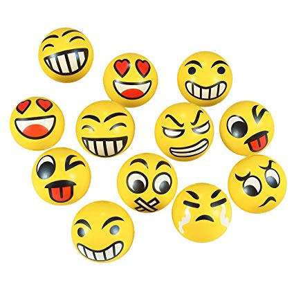 Assorted Style 12pcs/lot Emoji Novelty squishy stress balls