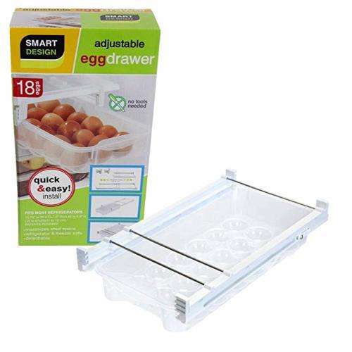 Smart Design Refrigerator Pull Out Adjustable Egg Drawer