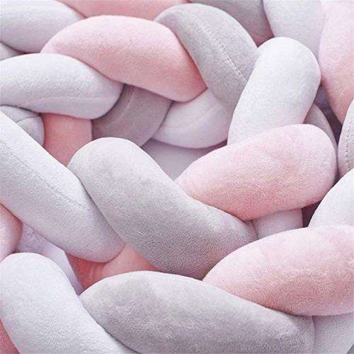 Baby Crib Cot Bumper Braid Pillow Plush Knot Cushion