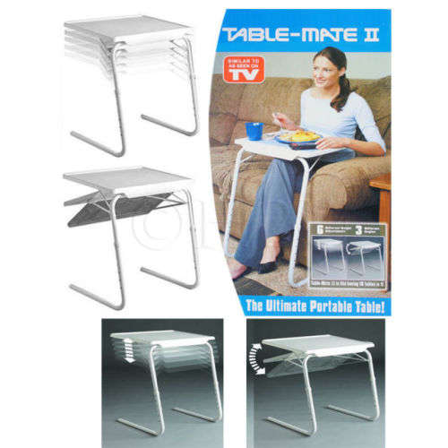 WHITE Table-mate 2 The Adjustable, Portable, Folding Table