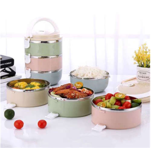 3 Layer stainless steel lunch box Lunch box set with lock lip
