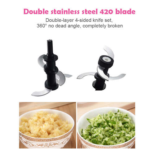 Multifunctional 4 Power Blade Press Blender Chop Dice Crush Grind Food Processor Capsule Cutter