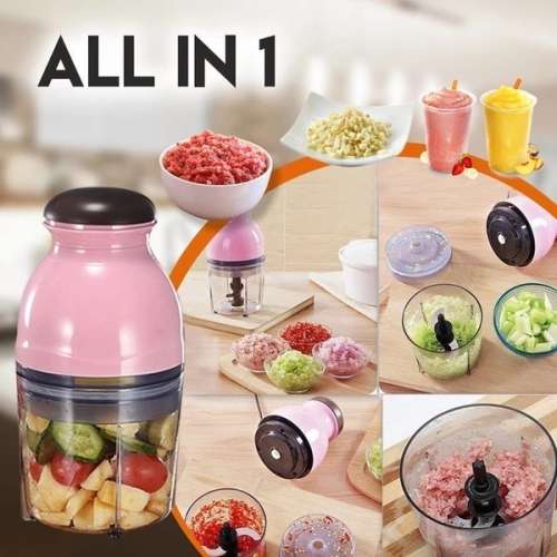Multifunctional 4 Power Blade Press Blender Chop Dice Crush Grind Food Processor Capsule Cutter