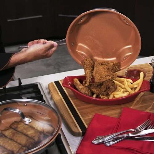 AIR FRY PAN NON-STICK TI CERAMA COOKWARE