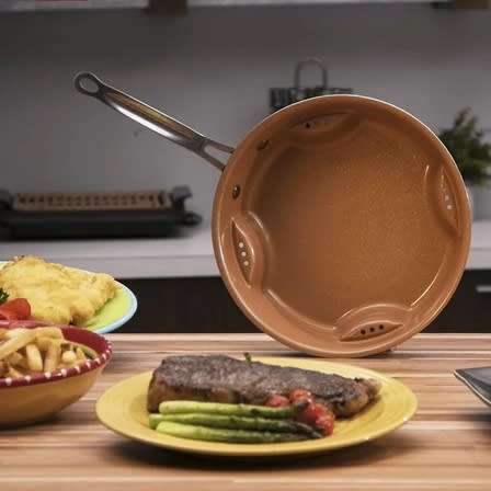AIR FRY PAN NON-STICK TI CERAMA COOKWARE