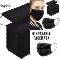 50pcs / pack DISPOSABLE BLACK FACE MASKS - FACEMASKS
