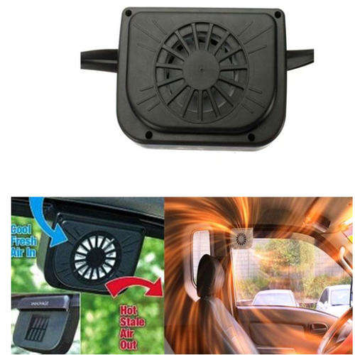 Solar Powered Car Auto Air Vent Cool Cooler Fan With Rubber Stripping