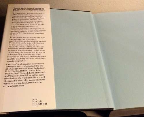 First Edition. The Letters of T.E. Lawrence, selected and edited by Malcolm Brown